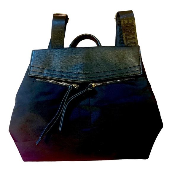 Botkier Trigger Nylon Mini Backpack Black Logo Straps - Picture 2 of 6